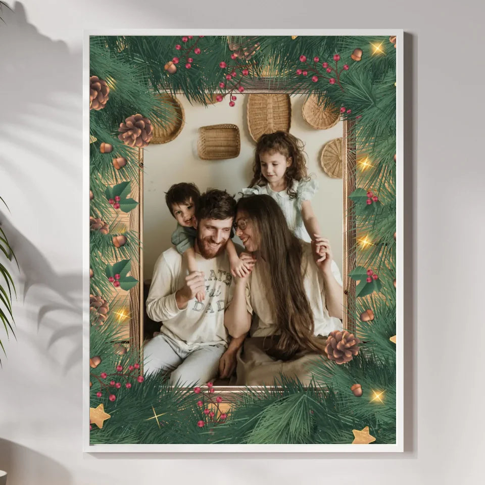 Świąteczne zdjęcie rodzinne - druk na płótnie, spersonalizowany prezent dla rodziny
