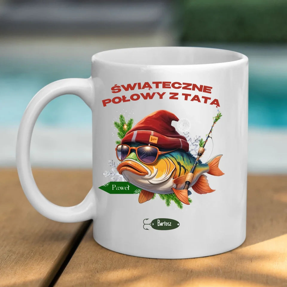Świąteczne połowy z tatą - Kubek, wyjątkowy prezent na Boże Narodzenie dla taty