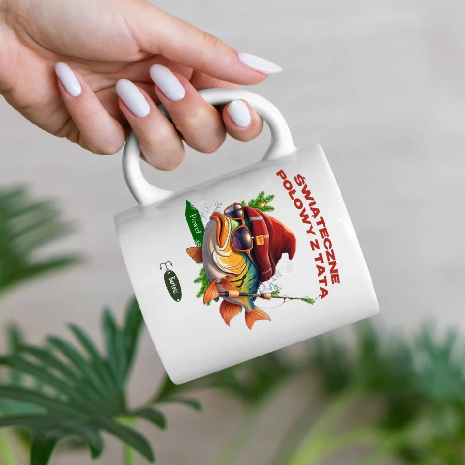 Świąteczne połowy z tatą - Kubek, wyjątkowy prezent na Boże Narodzenie dla taty