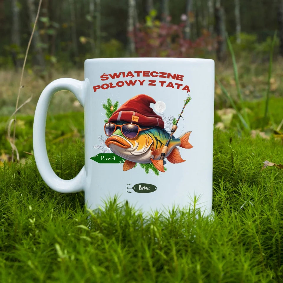 Świąteczne połowy z tatą - Kubek, wyjątkowy prezent na Boże Narodzenie dla taty