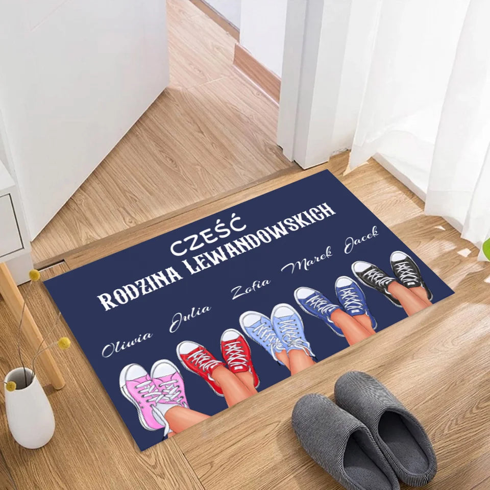 Wycieraczka rodzinna 2 - Spersonalizowany dywanik pod drzwi dla rodziny