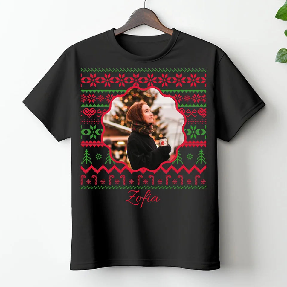 Zdjęcie na Boże Narodzenie - koszulka, wyjątkowy prezent na Boże Narodzenie dla mężczyzny, kobiety, dziecka