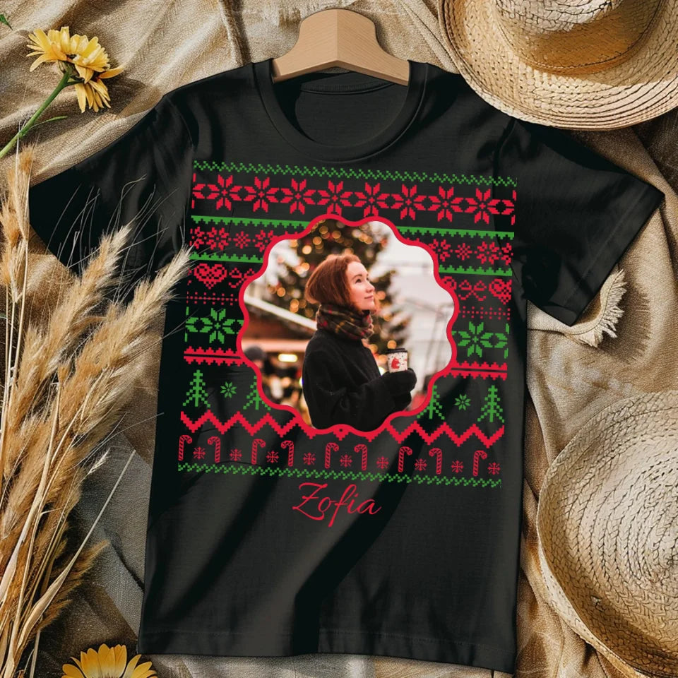 Zdjęcie na Boże Narodzenie - koszulka, wyjątkowy prezent na Boże Narodzenie dla mężczyzny, kobiety, dziecka