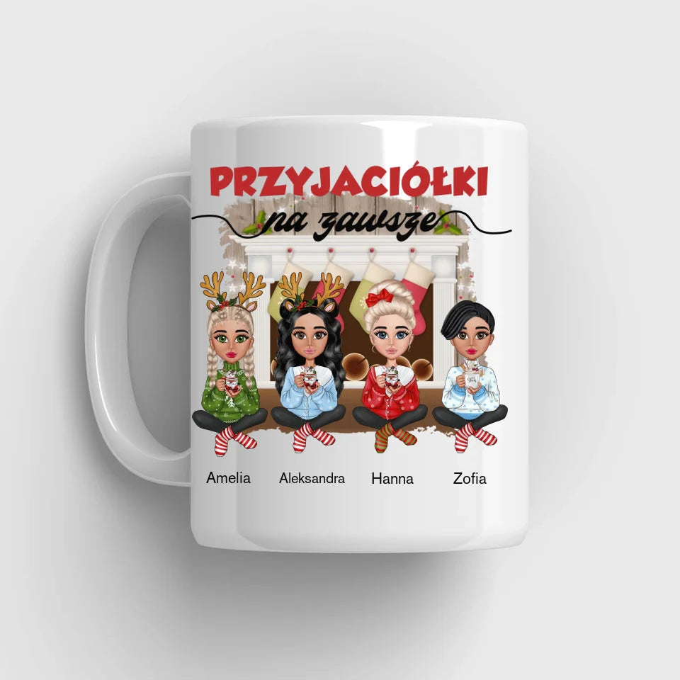 Przyjaciółki na zawsze - Kubek, wyjątkowy prezent na Boże Narodzenie dla przyjaciółek