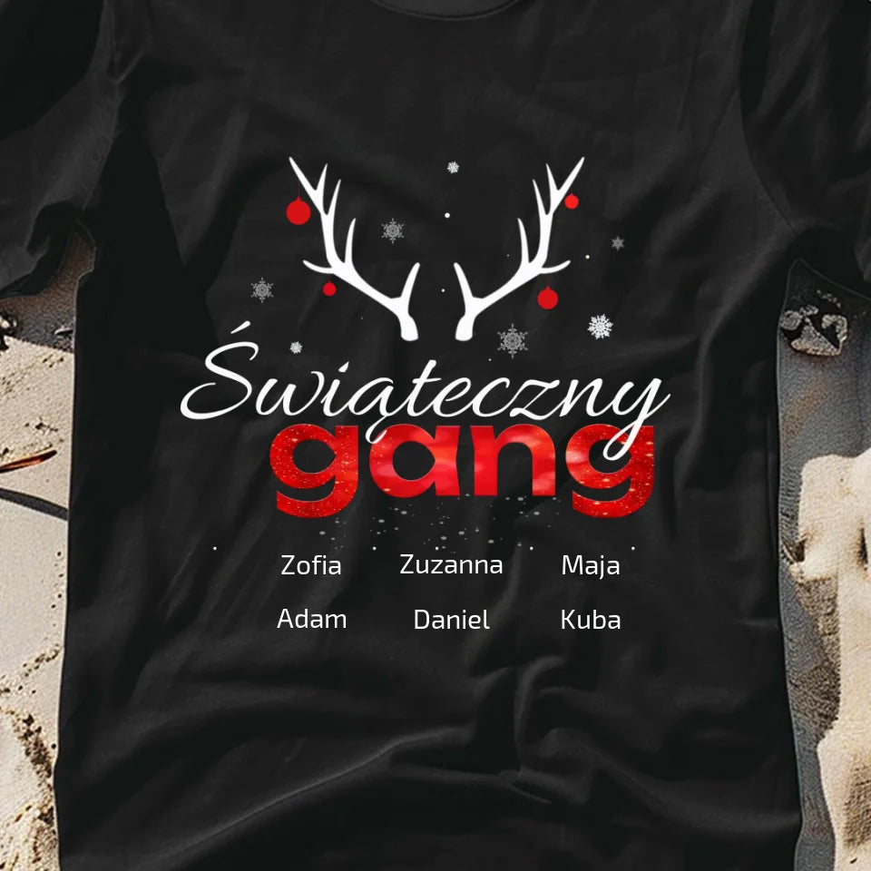 Świąteczny gang - koszulka, wyjątkowy prezent na Boże Narodzenie dla rodziny