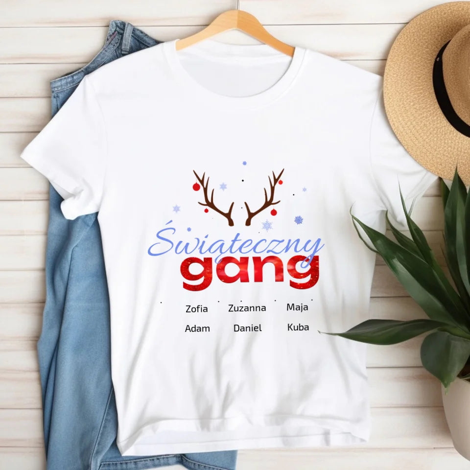 Świąteczny gang - koszulka, wyjątkowy prezent na Boże Narodzenie dla rodziny