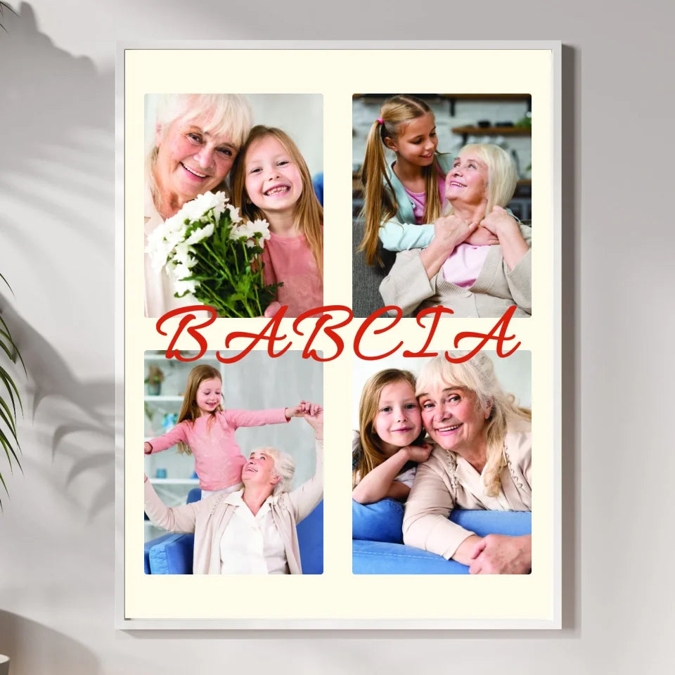 Babcia - druk na płótnie, spersonalizowany prezent dla babci