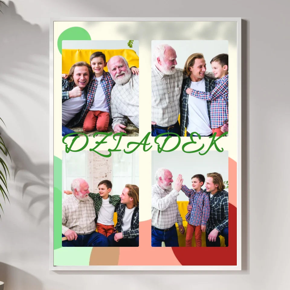 Dziadek - druk na płótnie, spersonalizowany prezent dla dziadka