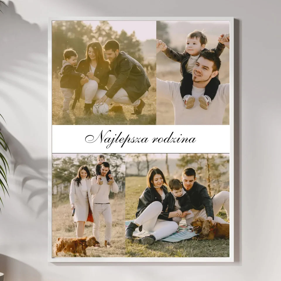 Kolaż szczęśliwa rodzina - druk na płótnie, spersonalizowany prezent dla rodziny