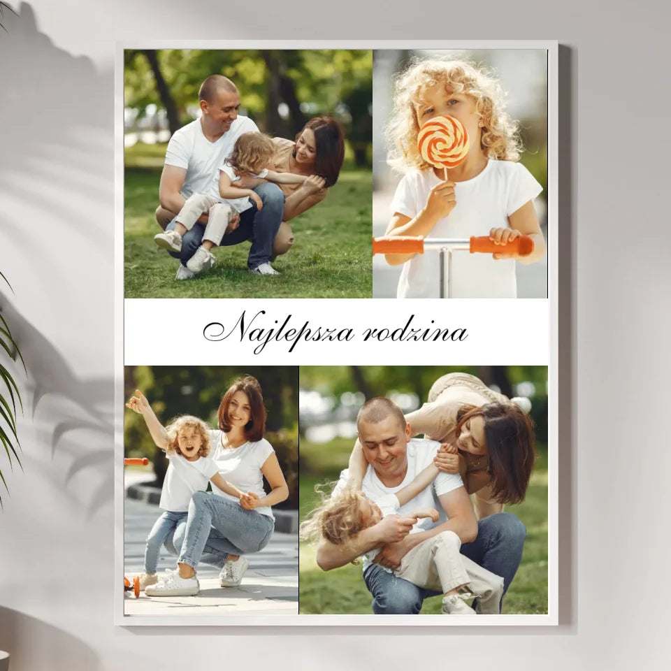 Kolaż szczęśliwa rodzina #2 - druk na płótnie, spersonalizowany prezent dla rodziny