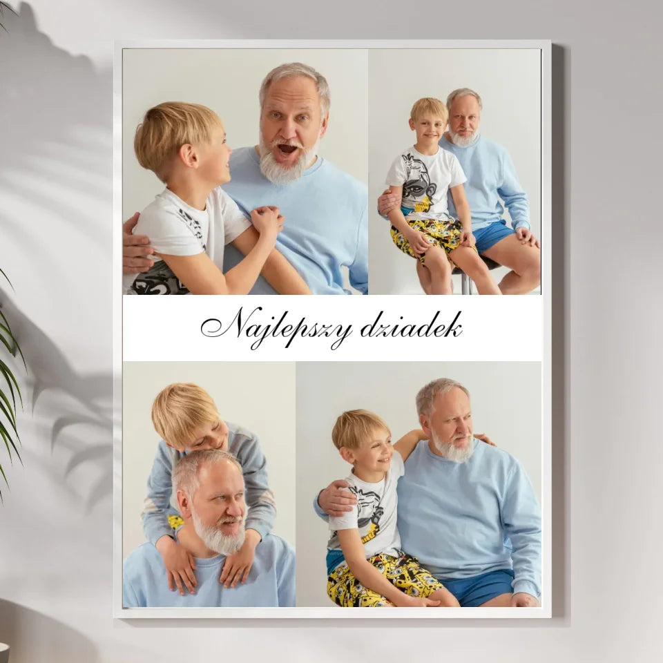 Najlepszy dziadek - druk na płótnie, spersonalizowany prezent dla dziadka