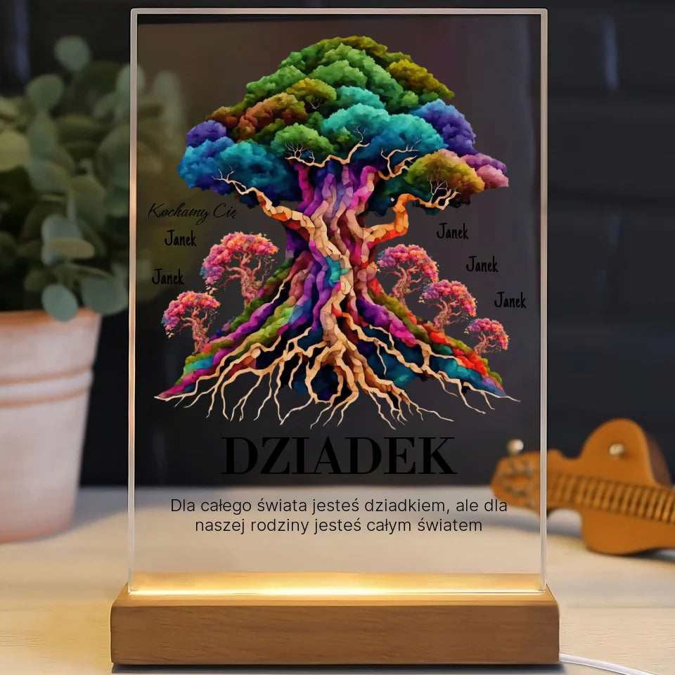 Dla całego świata jesteś dziadkiem - druk na szkle akrylowym, spersonalizowany prezent dla dziadka