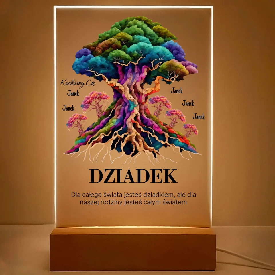 Dla całego świata jesteś dziadkiem - druk na szkle akrylowym, spersonalizowany prezent dla dziadka