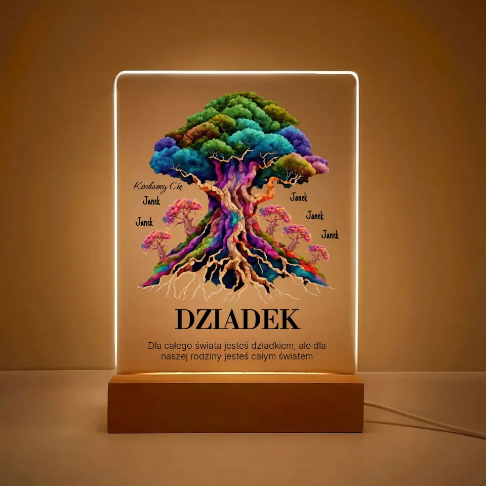 Dla całego świata jesteś dziadkiem - druk na szkle akrylowym, spersonalizowany prezent dla dziadka