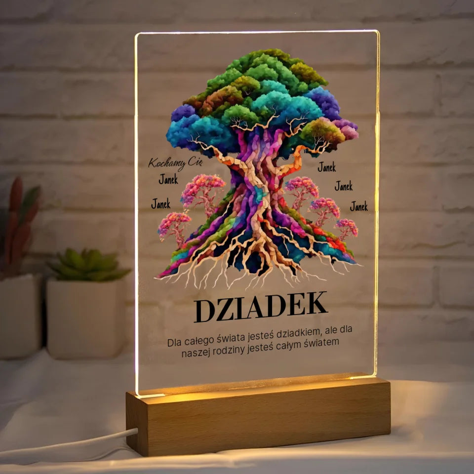 Dla całego świata jesteś dziadkiem - druk na szkle akrylowym, spersonalizowany prezent dla dziadka