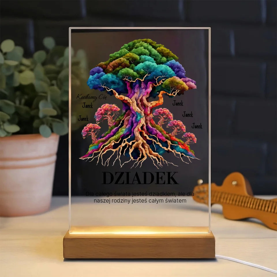 Dla całego świata jesteś dziadkiem - druk na szkle akrylowym, spersonalizowany prezent dla dziadka