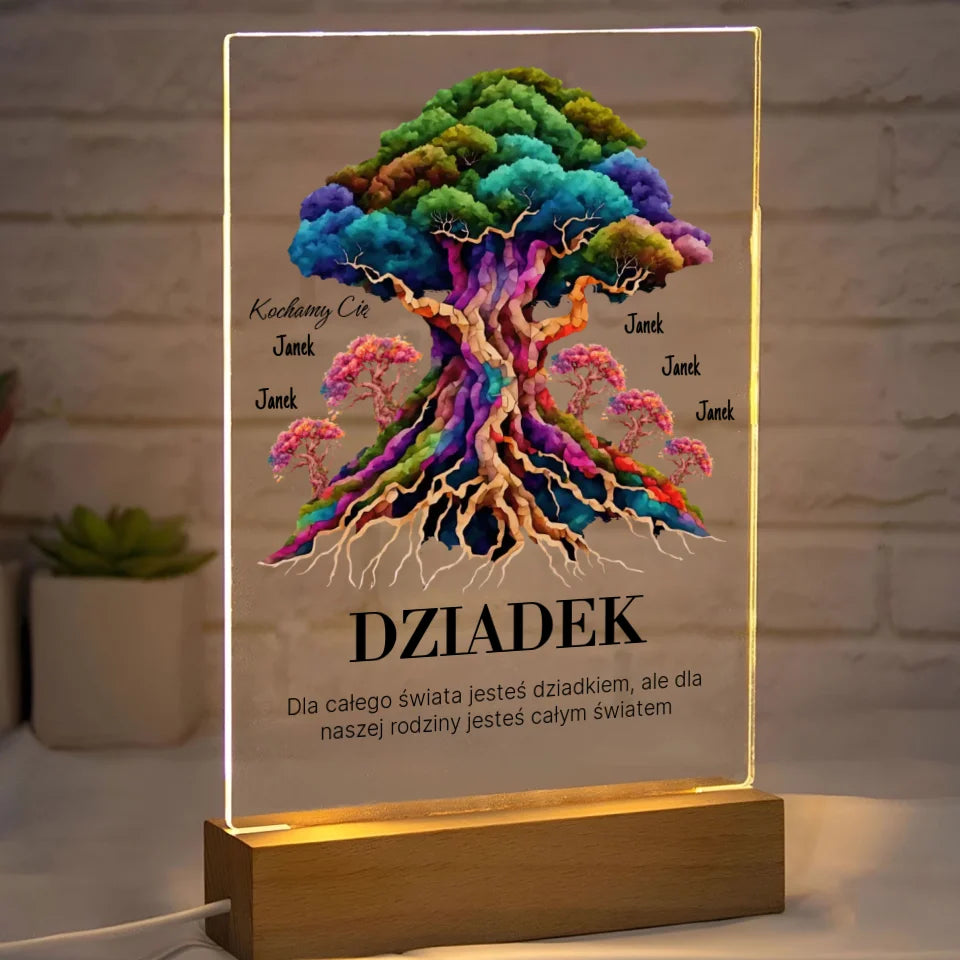 Dla całego świata jesteś dziadkiem - druk na szkle akrylowym, spersonalizowany prezent dla dziadka