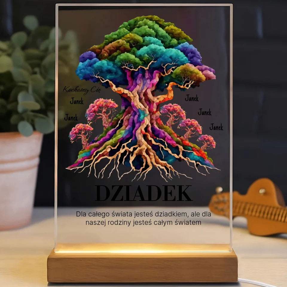 Dla całego świata jesteś dziadkiem - druk na szkle akrylowym, spersonalizowany prezent dla dziadka