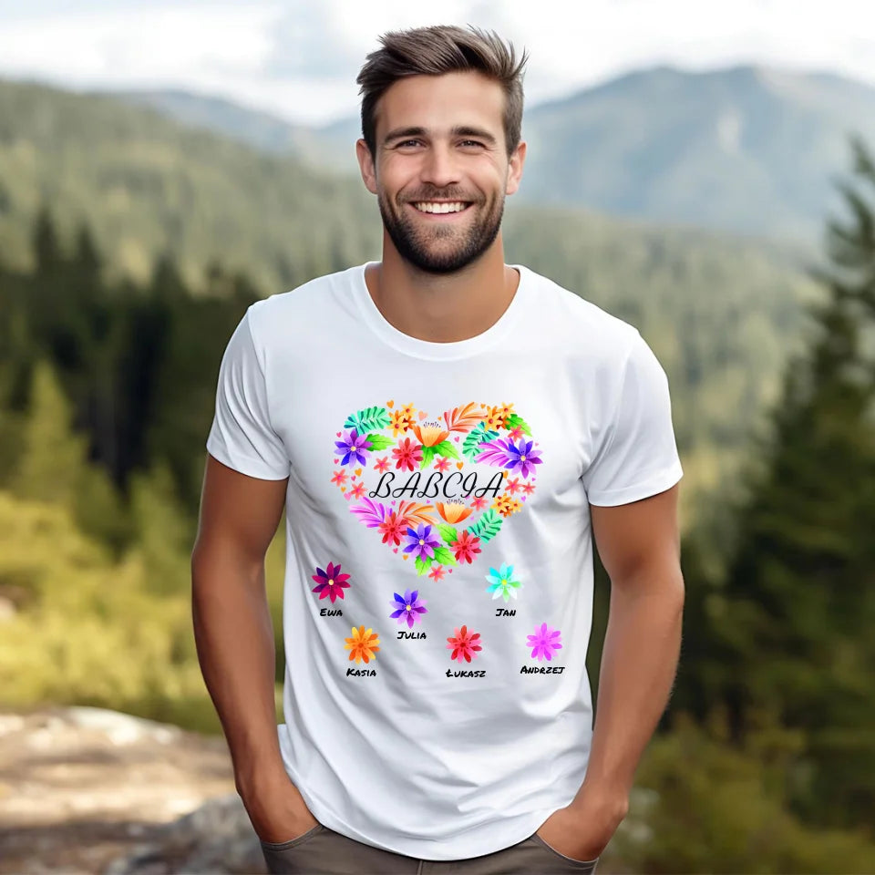 Kwiatowa babcia - koszulka, wyjątkowy prezent dla babci