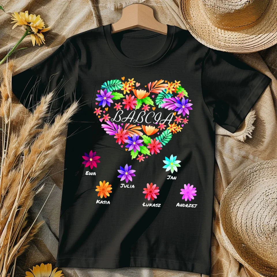 Kwiatowa babcia - koszulka, wyjątkowy prezent dla babci