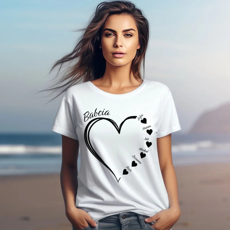 Serce babci - koszulka, wyjątkowy prezent dla babci