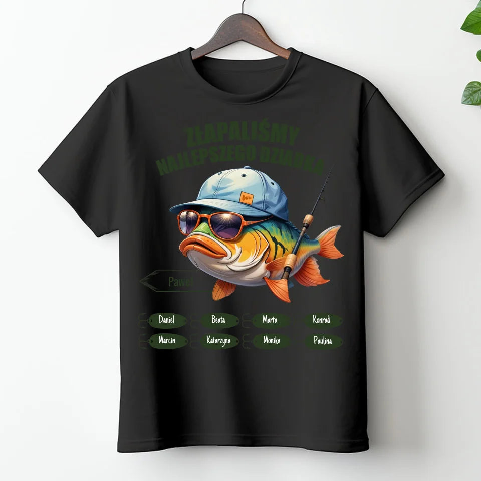 ZŁAPALIŚMY NAJLEPSZEGO DZIADKA - koszulka, wyjątkowy prezent dla dziadka