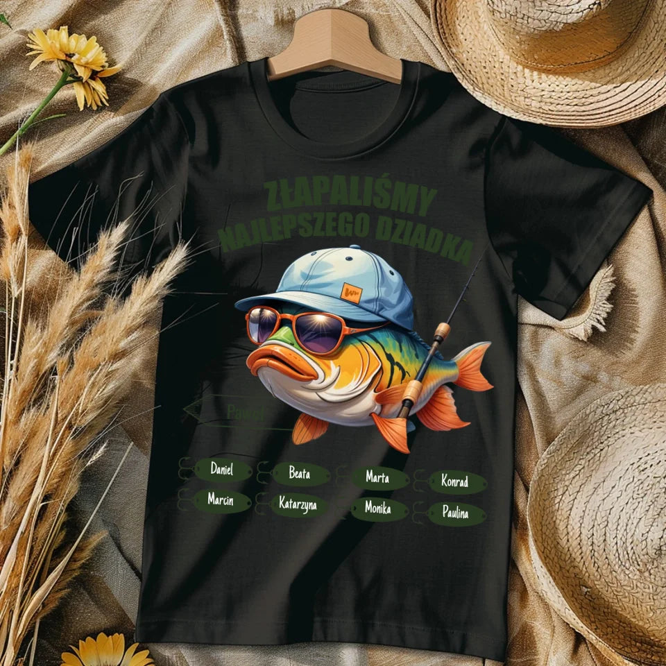 ZŁAPALIŚMY NAJLEPSZEGO DZIADKA - koszulka, wyjątkowy prezent dla dziadka