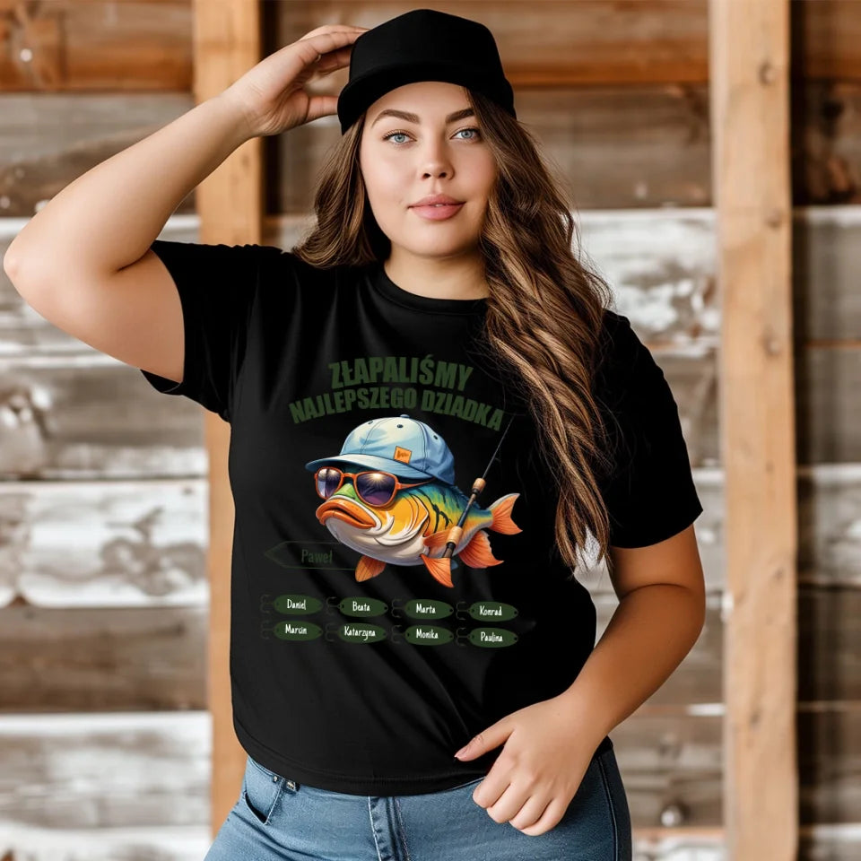 ZŁAPALIŚMY NAJLEPSZEGO DZIADKA - koszulka, wyjątkowy prezent dla dziadka