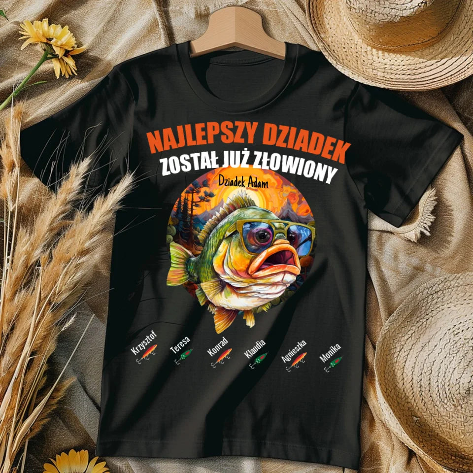 NAJLEPSZY DZIADEK ZOSTAŁ JUŻ ZŁOWIONY - koszulka, wyjątkowy prezent dla dziadka