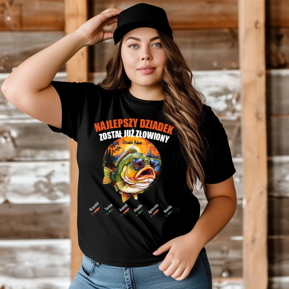 NAJLEPSZY DZIADEK ZOSTAŁ JUŻ ZŁOWIONY - koszulka, wyjątkowy prezent dla dziadka