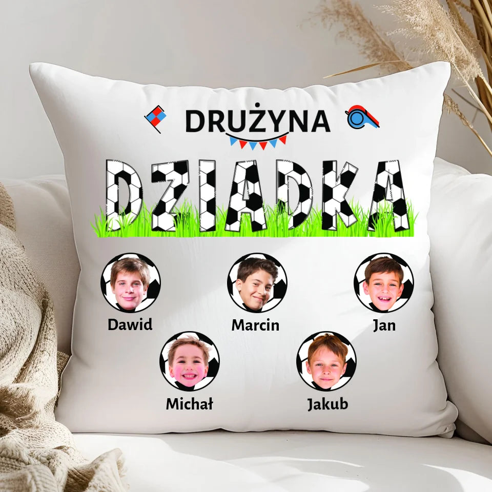 Drużyna dziadka - poduszka, spersonalizowany prezent dla dziadka