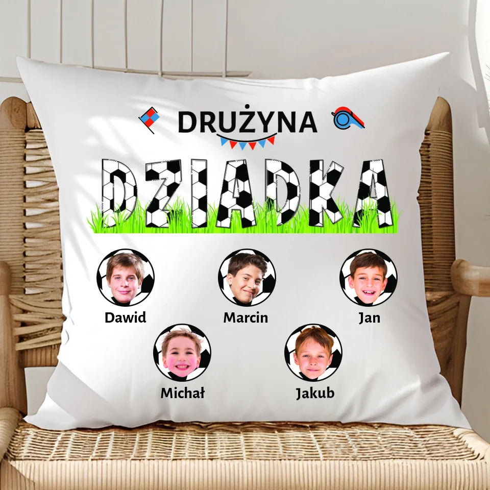 Drużyna dziadka - poduszka, spersonalizowany prezent dla dziadka
