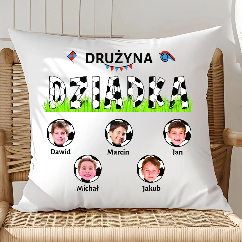 Drużyna dziadka - poduszka, spersonalizowany prezent dla dziadka