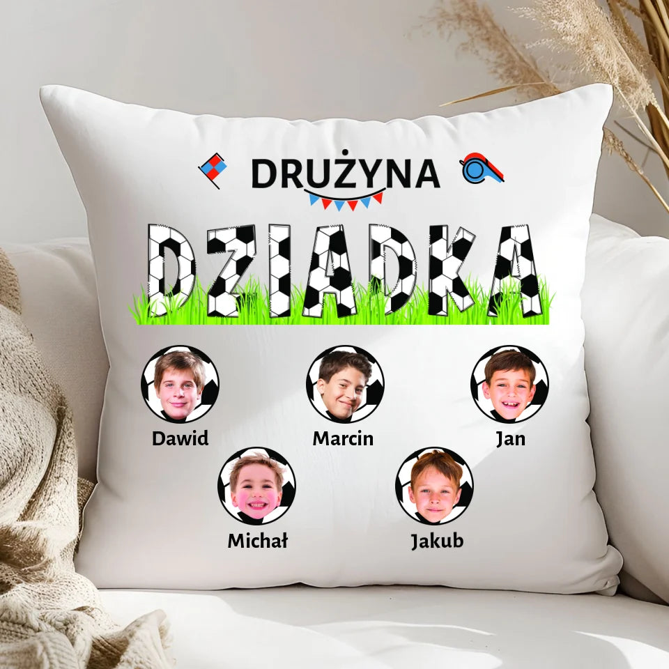 Drużyna dziadka - poduszka, spersonalizowany prezent dla dziadka