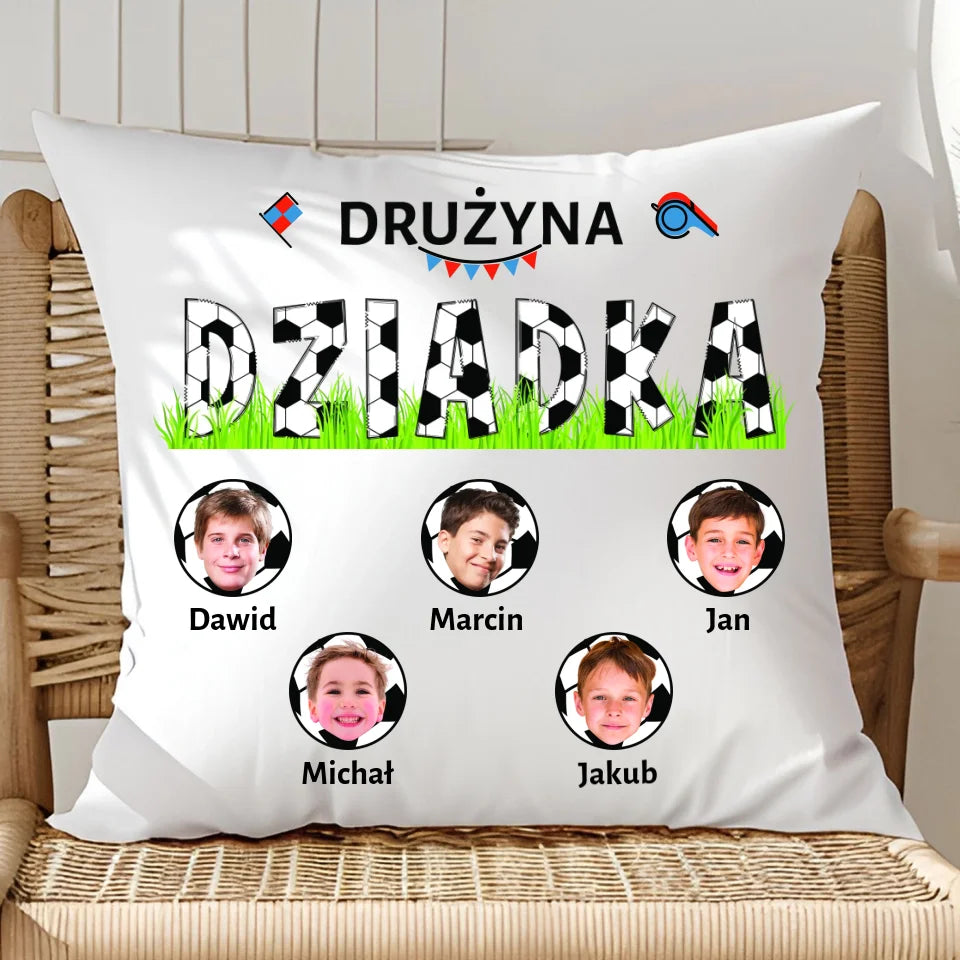 Drużyna dziadka - poduszka, spersonalizowany prezent dla dziadka