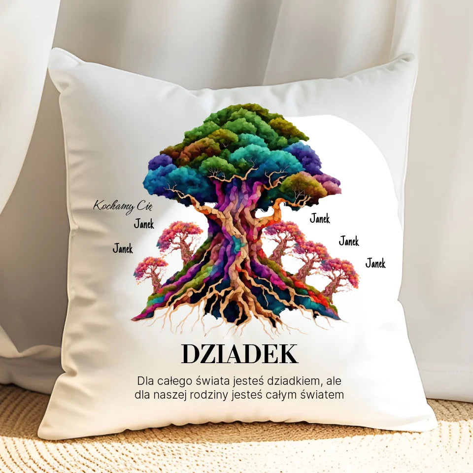 Dla całego świata jesteś dziadkiem - poduszka, spersonalizowany prezent dla dziadka