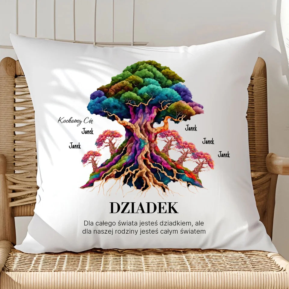 Dla całego świata jesteś dziadkiem - poduszka, spersonalizowany prezent dla dziadka