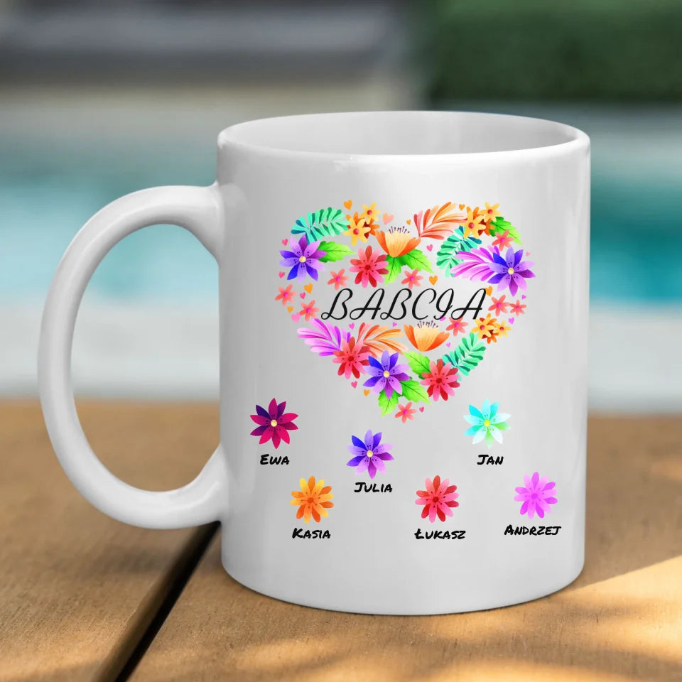 Kwiatowa babcia - Kubek, wyjątkowy prezent dla babci