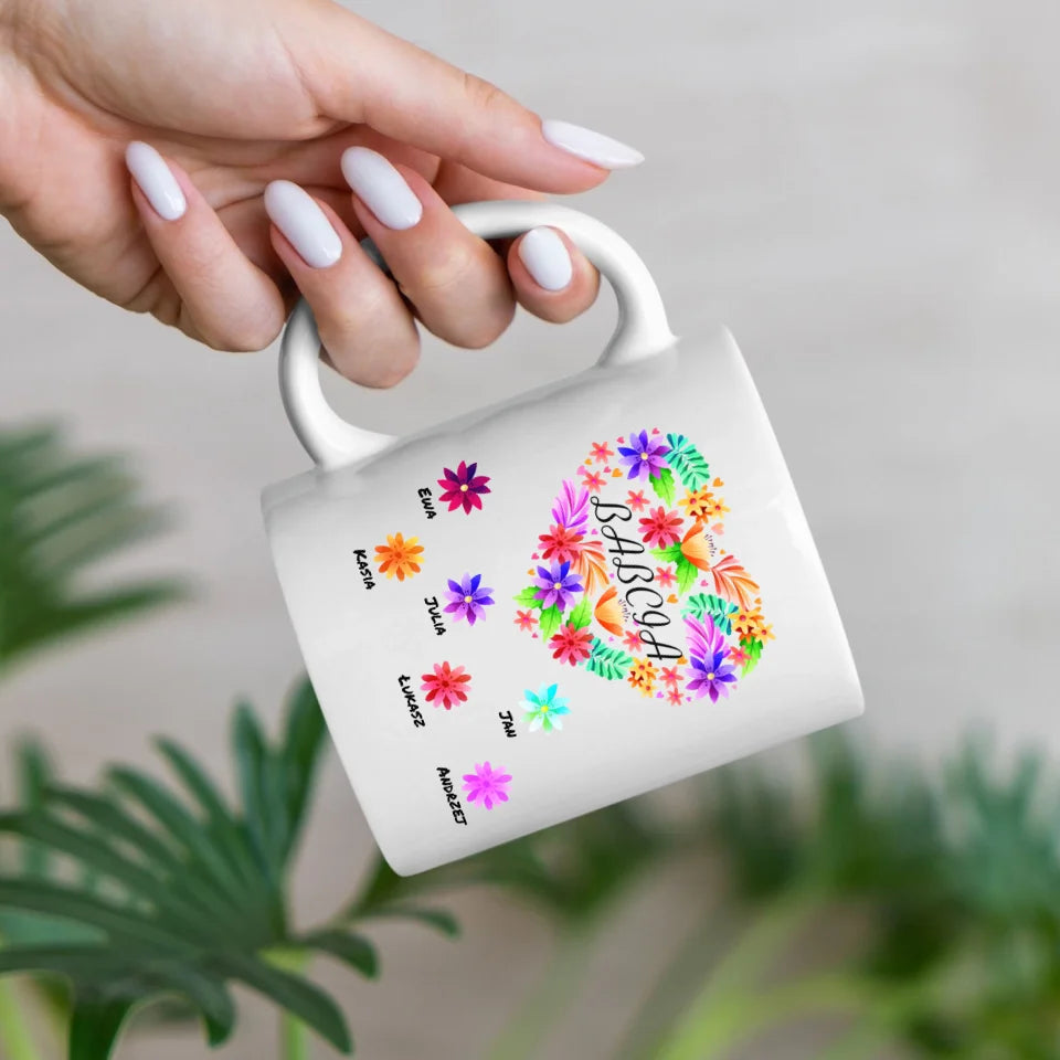 Kwiatowa babcia - Kubek, wyjątkowy prezent dla babci