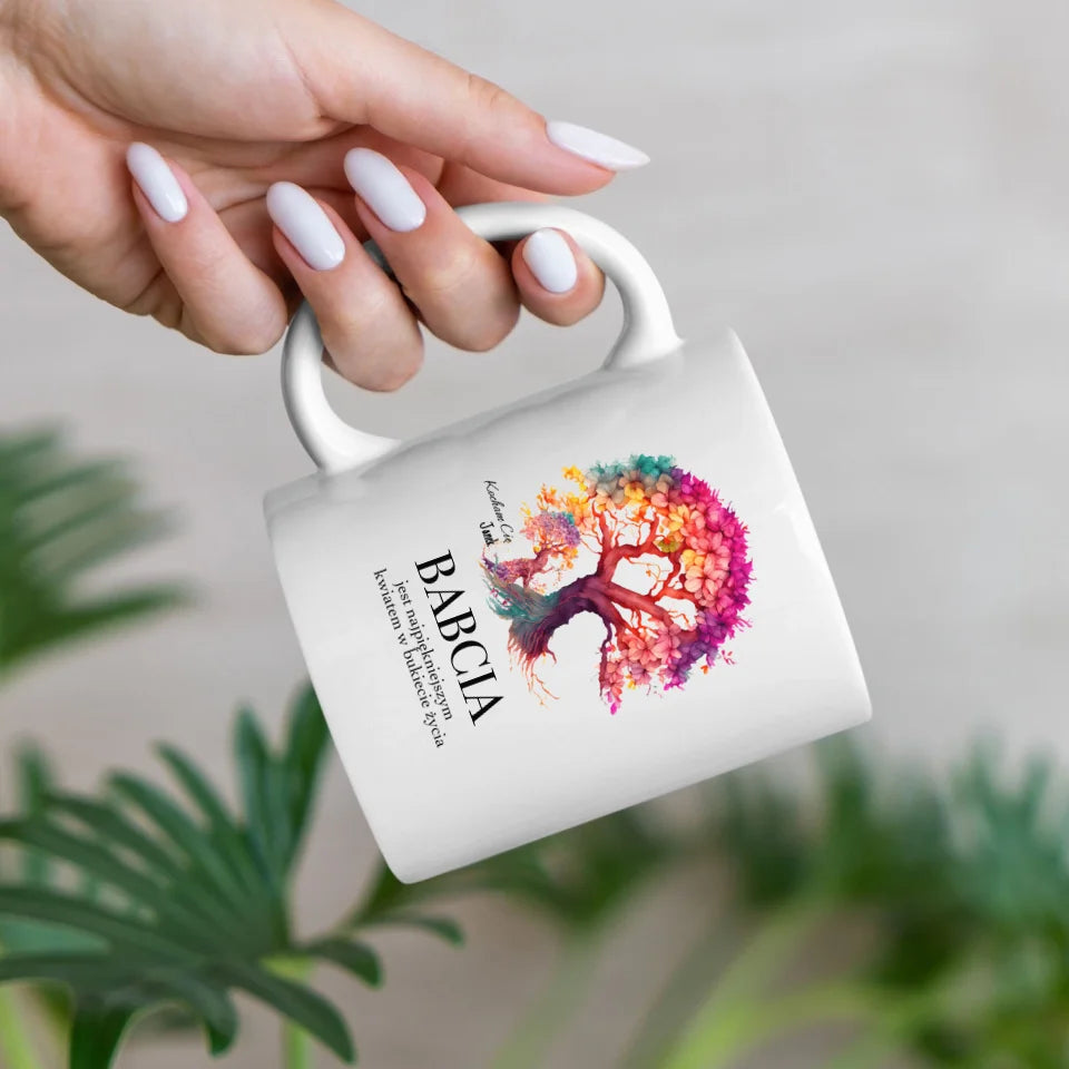 Babcia jest najpiekniejszym kwiatem w bukiecie zycia - Kubek, wyjątkowy prezent dla babci