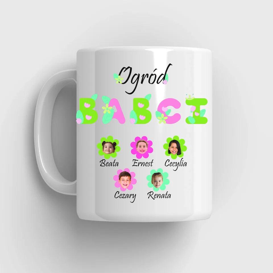 Ogród babci (kwiaty) - kubek, wyjątkowy prezent dla babci