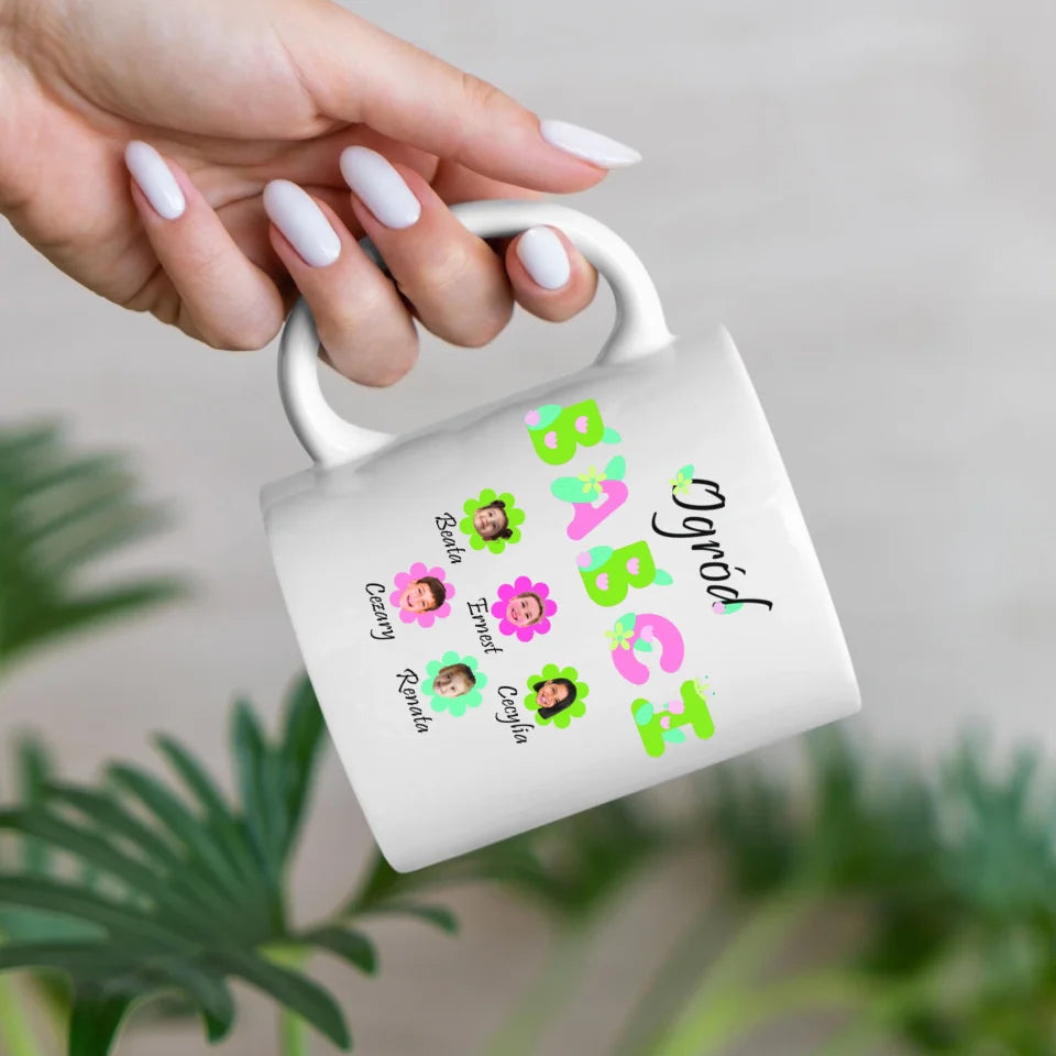 Ogród babci (kwiaty) - kubek, wyjątkowy prezent dla babci