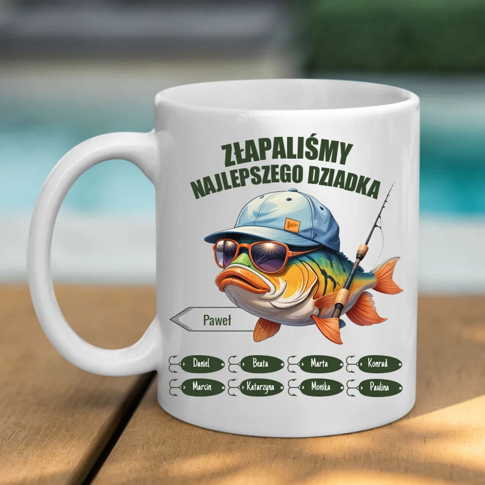 ZŁAPALIŚMY NAJLEPSZEGO DZIADKA - kubek, wyjątkowy prezent dla dziadka