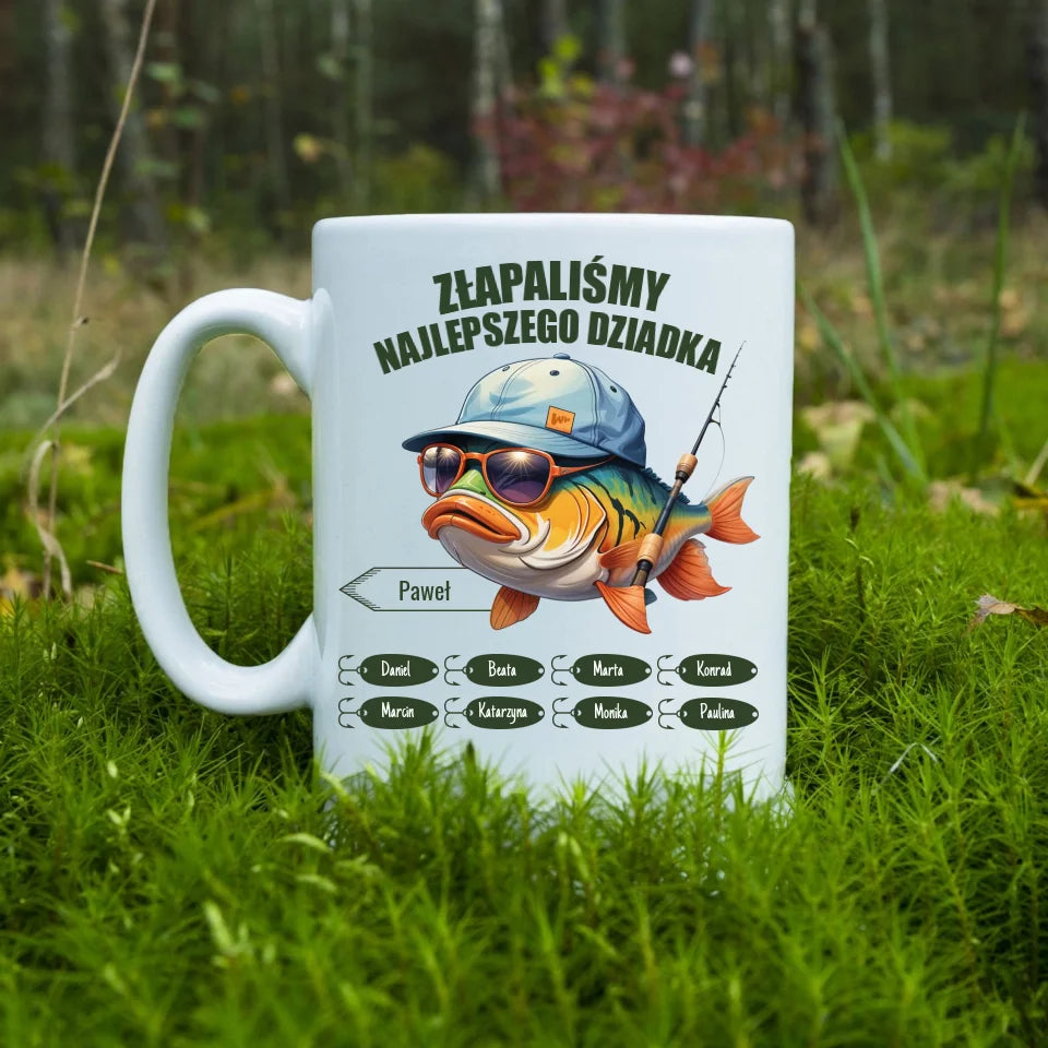 ZŁAPALIŚMY NAJLEPSZEGO DZIADKA - kubek, wyjątkowy prezent dla dziadka