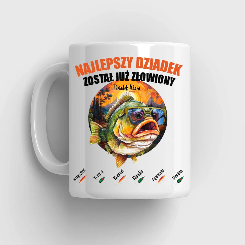 NAJLEPSZY DZIADEK ZOSTAŁ JUŻ ZŁOWIONY - kubek, wyjątkowy prezent dla dziadka
