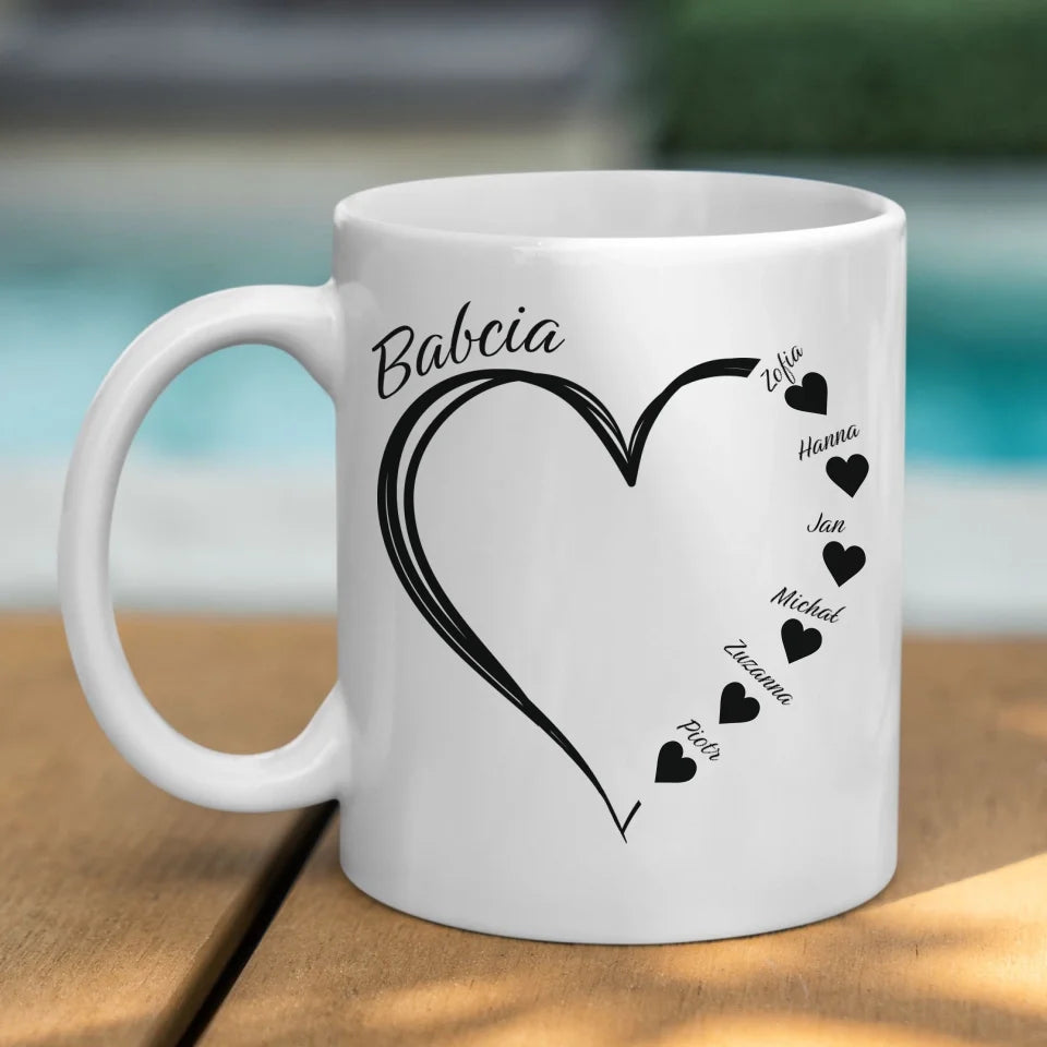 Serce babci - kubek, wyjątkowy prezent dla babci