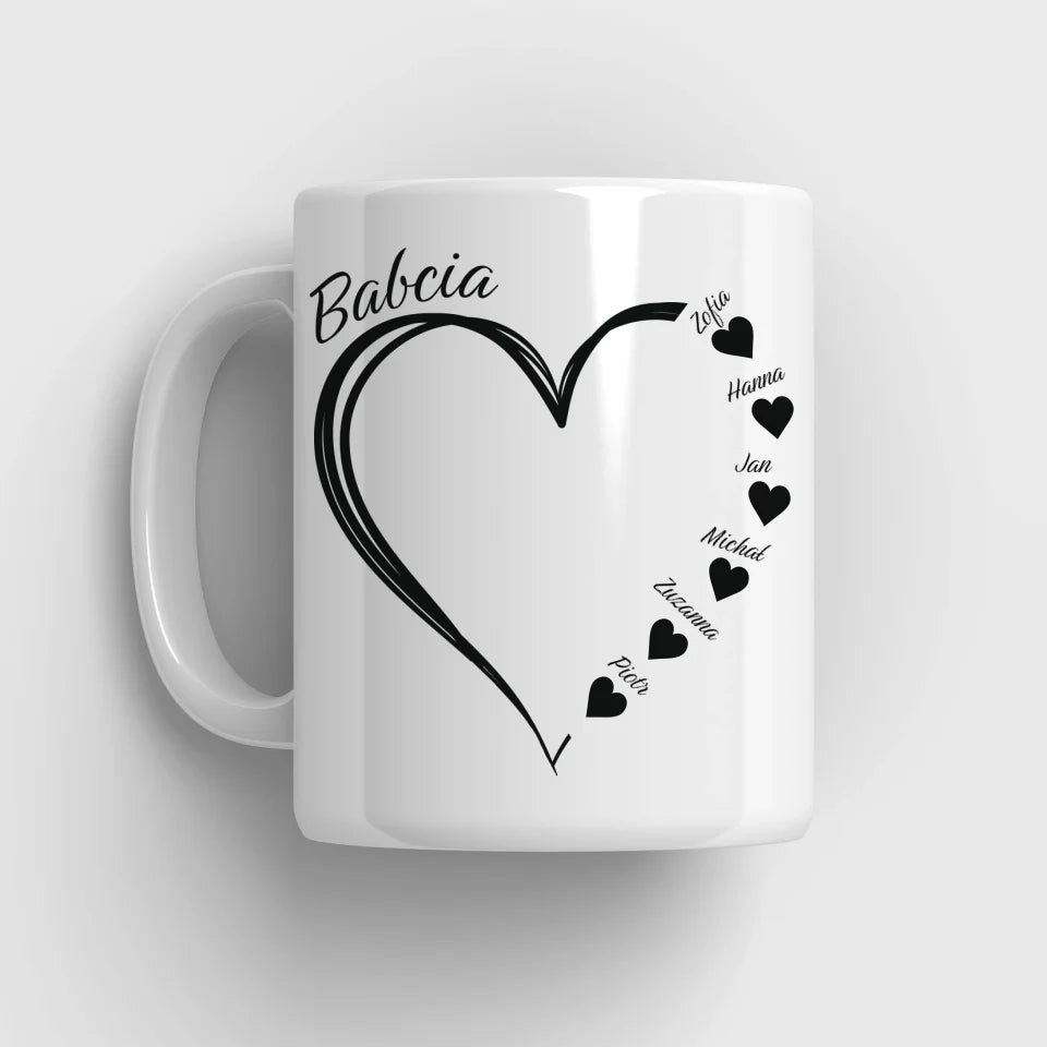 Serce babci - kubek, wyjątkowy prezent dla babci