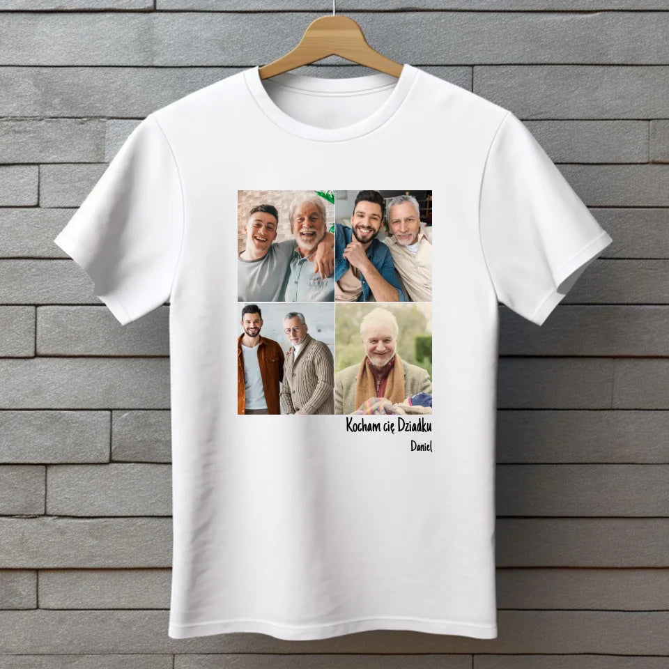 Kolaż dla dziadka - koszulka, wyjątkowy prezent dla dziadka
