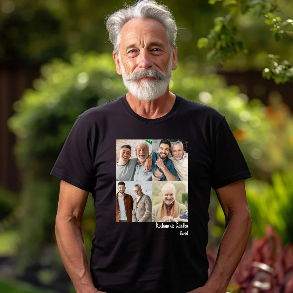 Kolaż dla dziadka - koszulka, wyjątkowy prezent dla dziadka