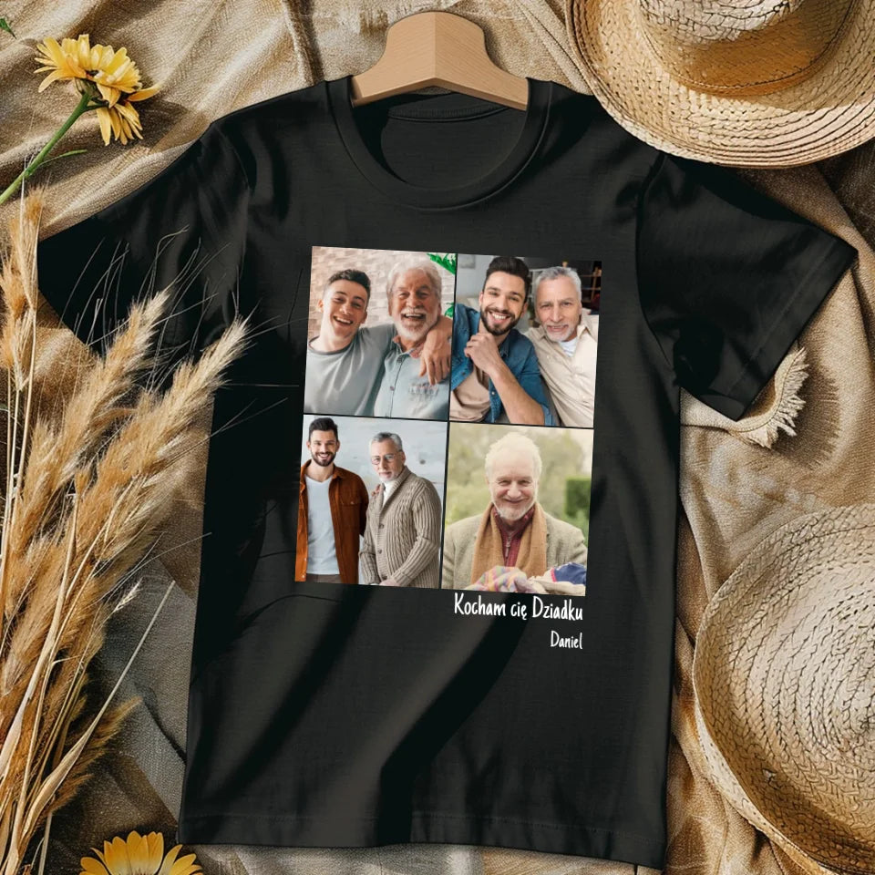 Kolaż dla dziadka - koszulka, wyjątkowy prezent dla dziadka